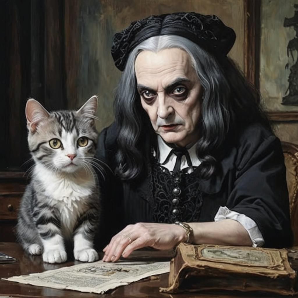 Addams Family Cousin: Abstract Art Portrait