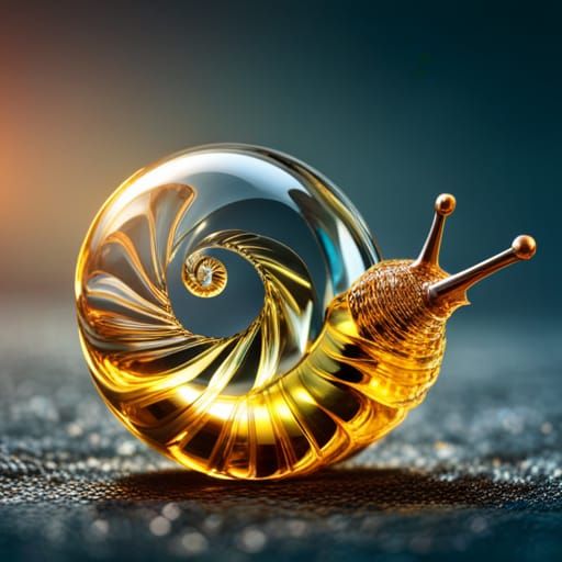 Luminescent Crystal Snail in Sunlight