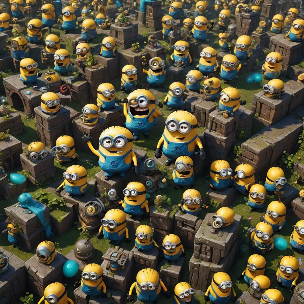 Funny Minion in Detailed Matte Painting Style