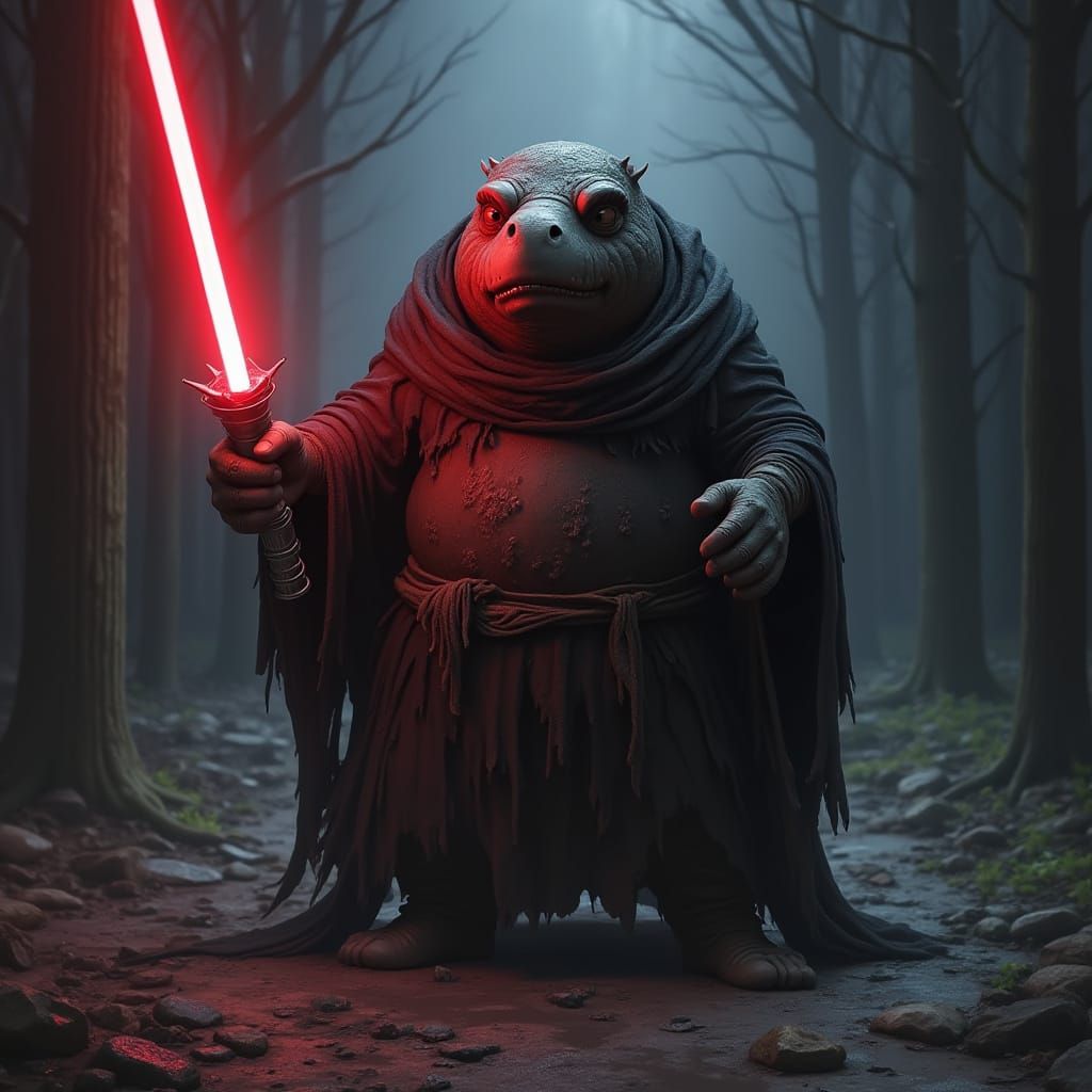 Slowbro as Sith Lord in Dark Fantasy Sci-Fi Art