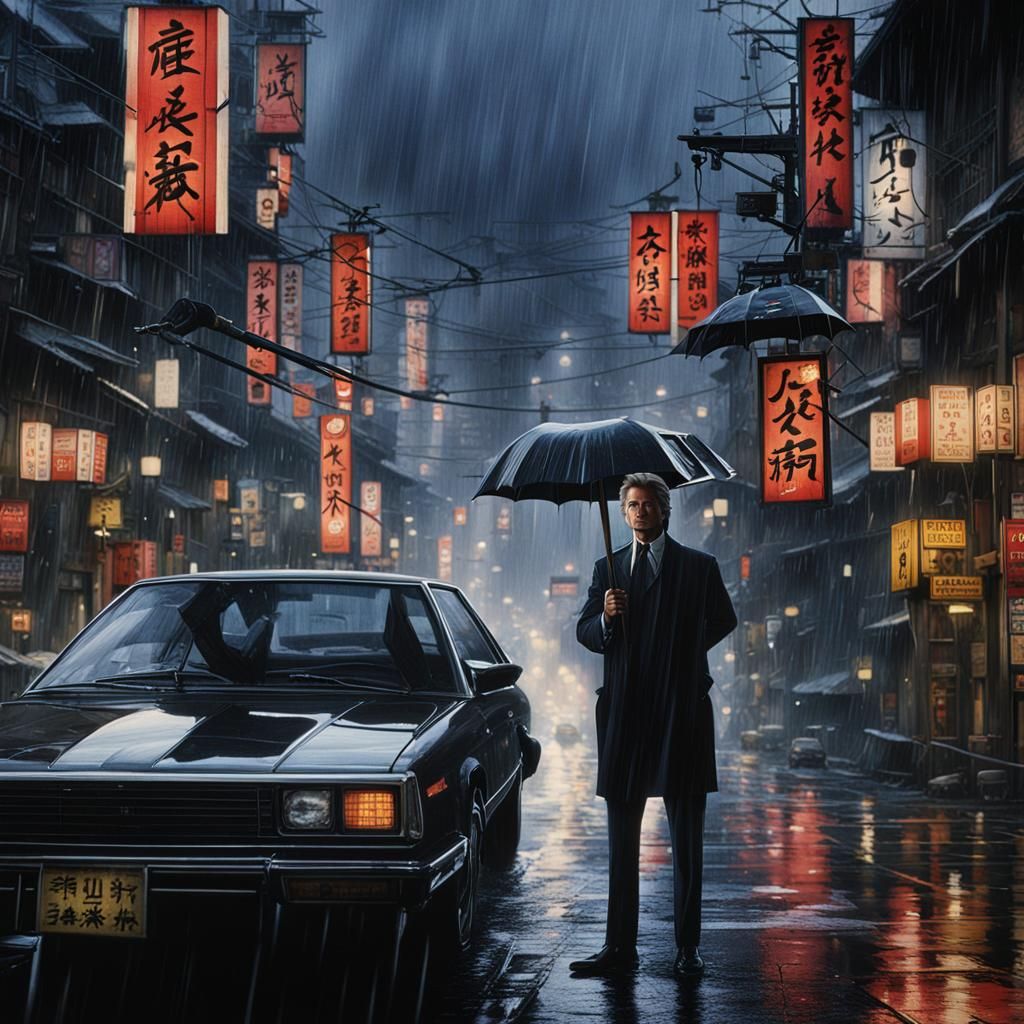 Realistic Movie Poster of Man in Japan