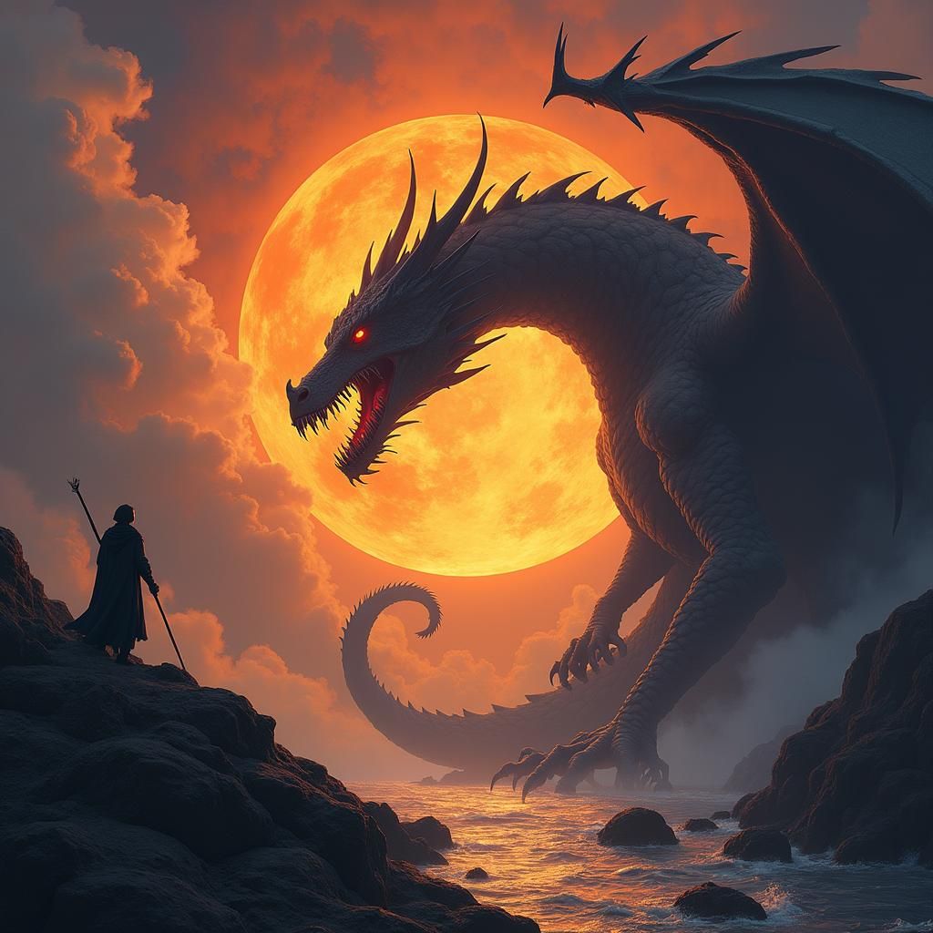 Dragon Eats Sun: High Fantasy Novel Art