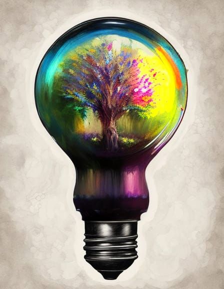 Colorful Tree of Life in Impressionist Garden