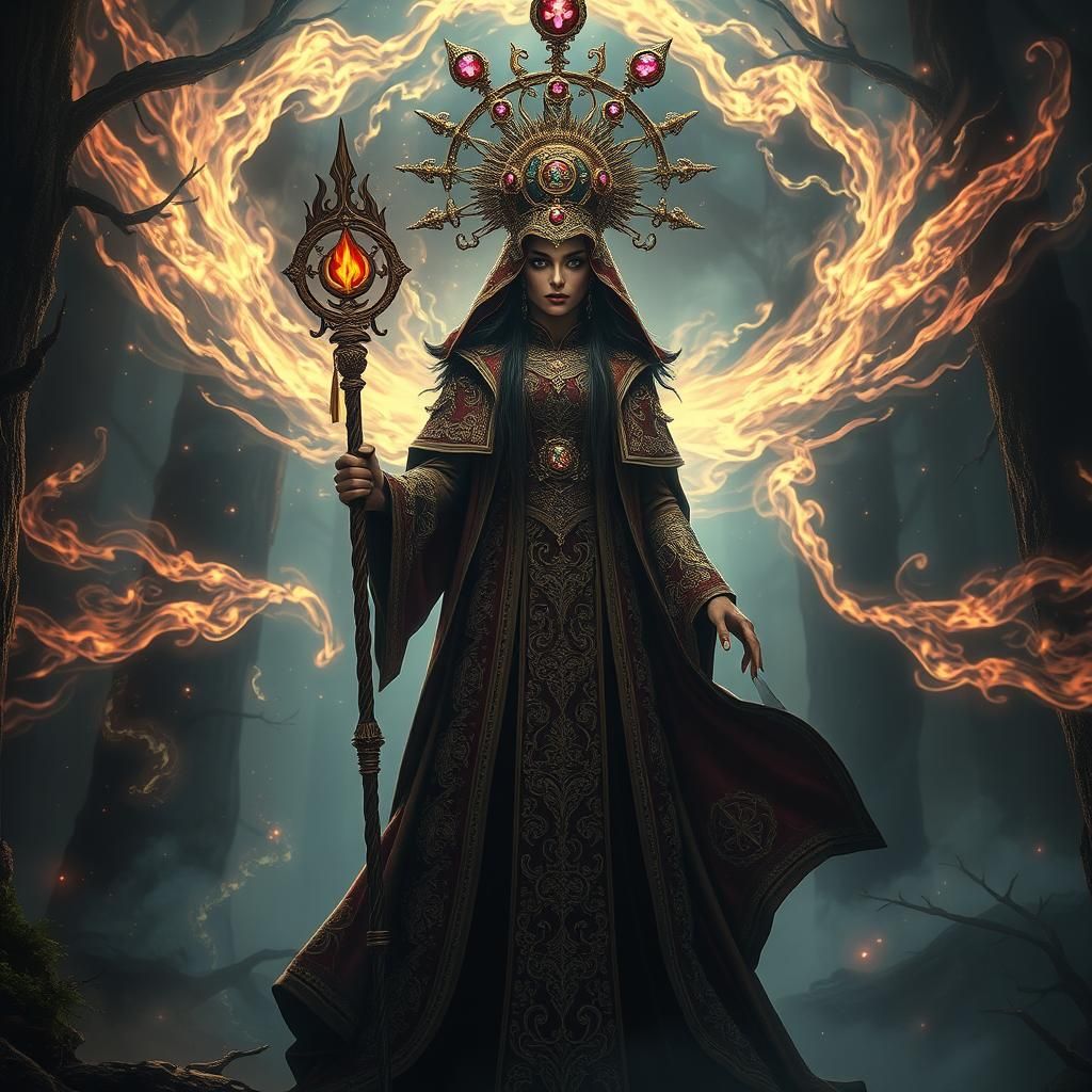 Mysterious Cult Leader in Mystical Forest