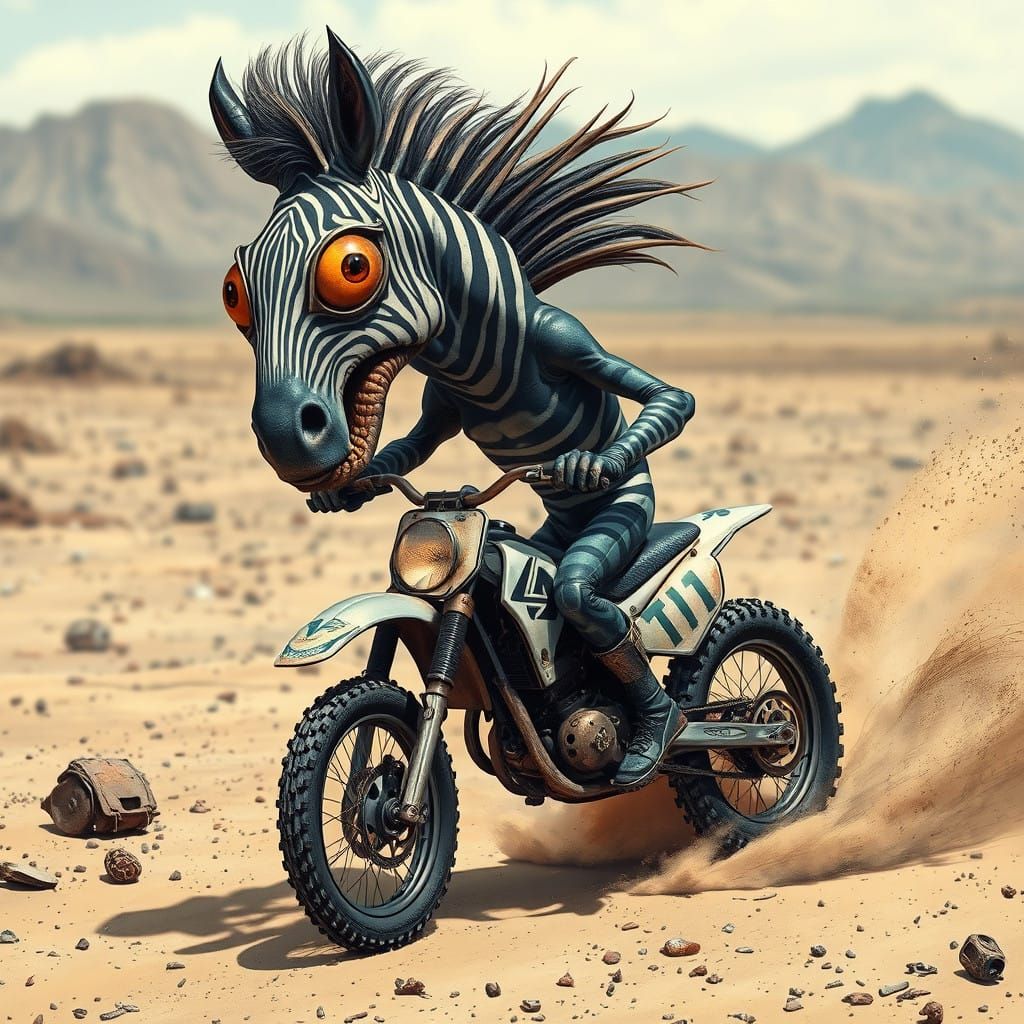 Alien Zebra Daredevil in Mad Magazine Style