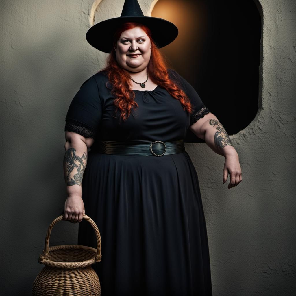 Portrait of a Young Witch in Chiaroscuro Lighting