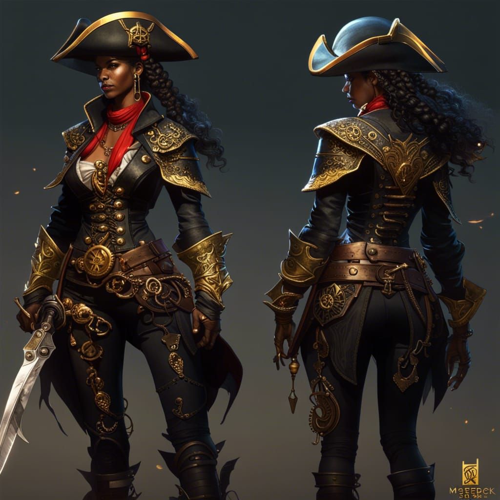 Pirate Outlaw: Female Warrior in Dark Fantasy Style