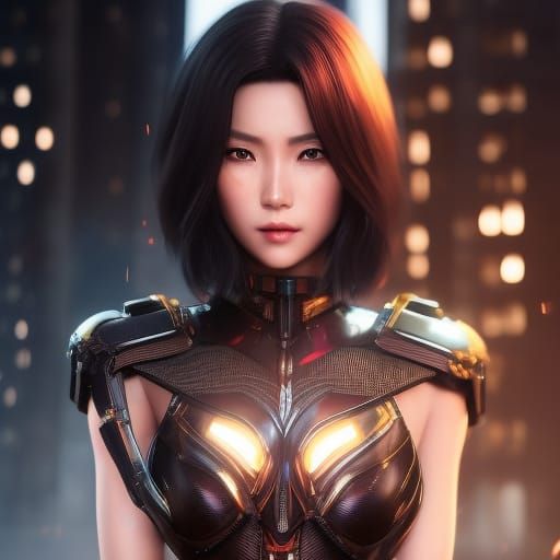 Reika in Cyberpunk City with Neon Lights