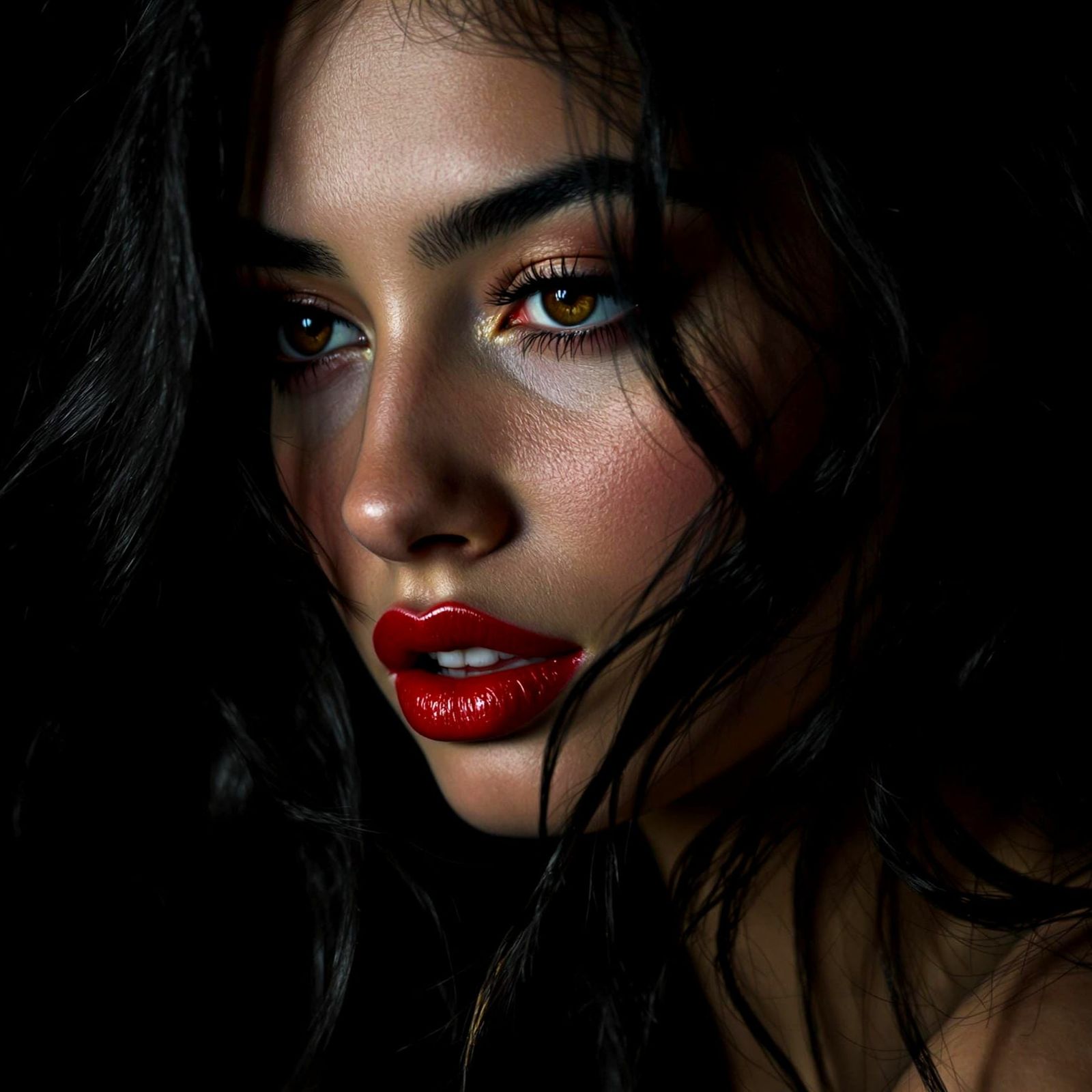 Youthful Beauty in Dark Elegance