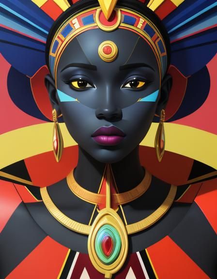 African beautiful voluptuous woman in dress, digital art,8k ...