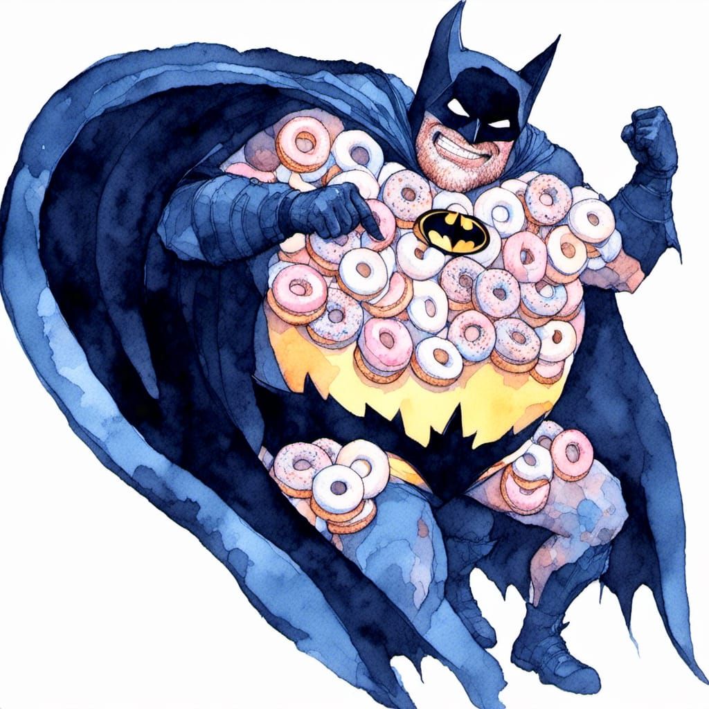 Batman likes donuts a little too much!