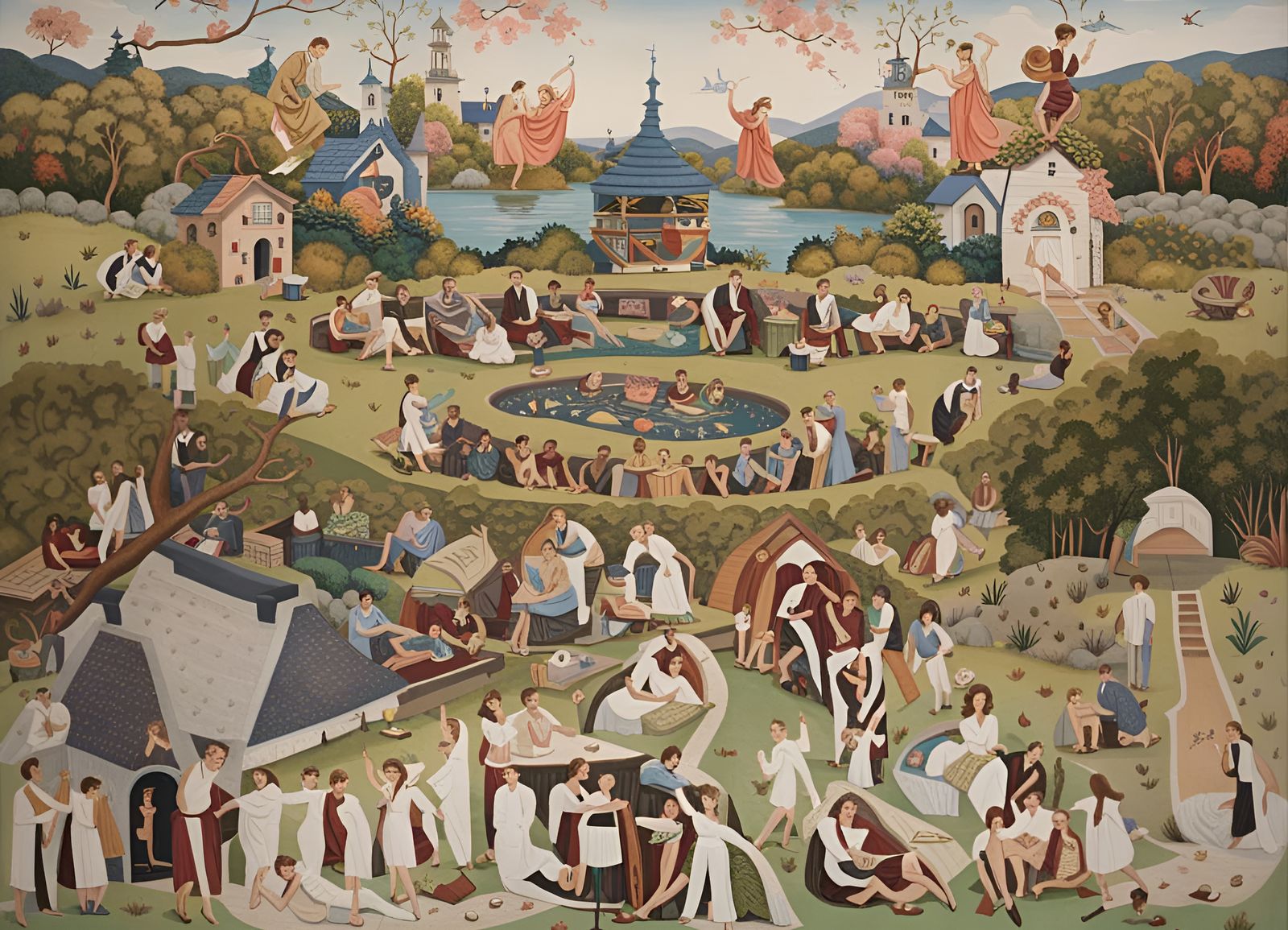 Harmonious Hues: A Hyperdetailed Landscape Painting