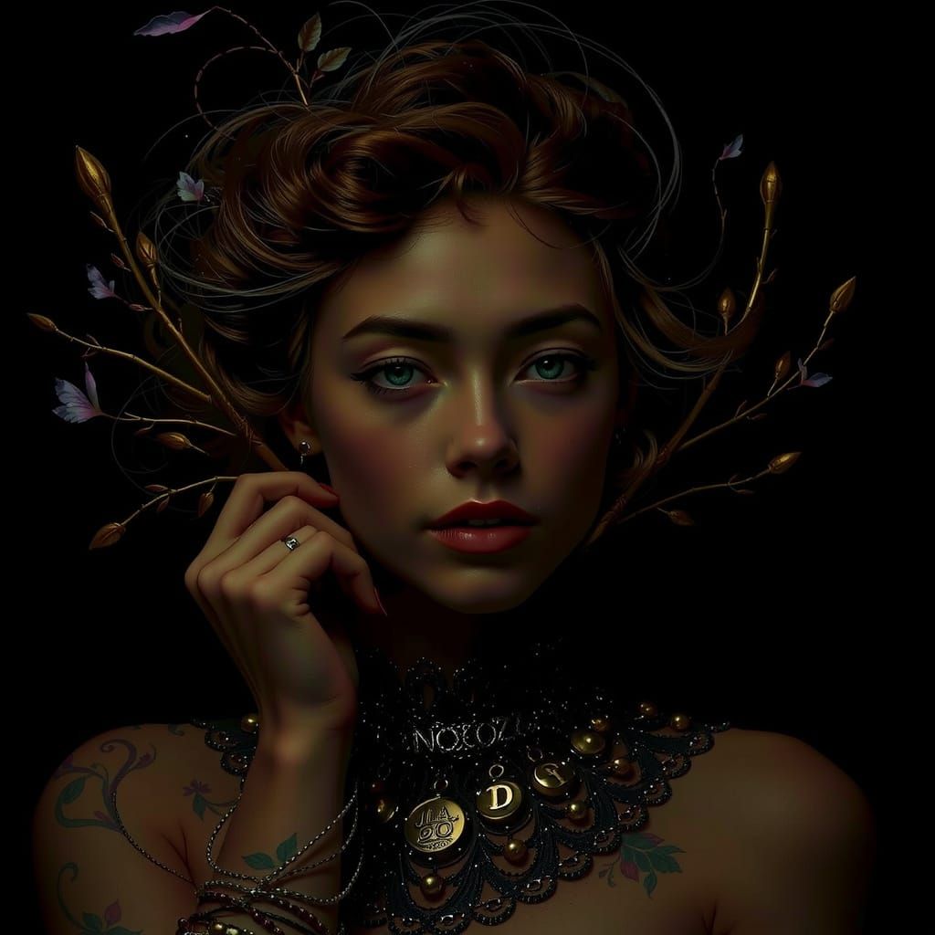 Elegant Ornate Calligraphy in Rich Colors