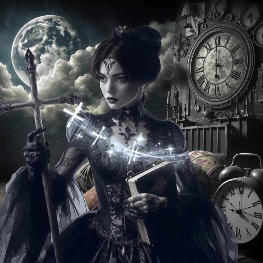 {Don't look at Time... Follow me... and you will discover immortality} Cinematic film still, shot on v-raptor XL, film g...