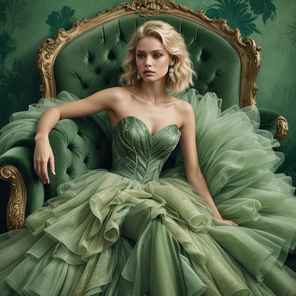 Digital illustration of Blonde model,