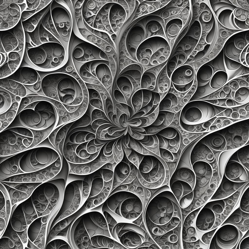 Abstract Vector Fractal with 3D Shading
