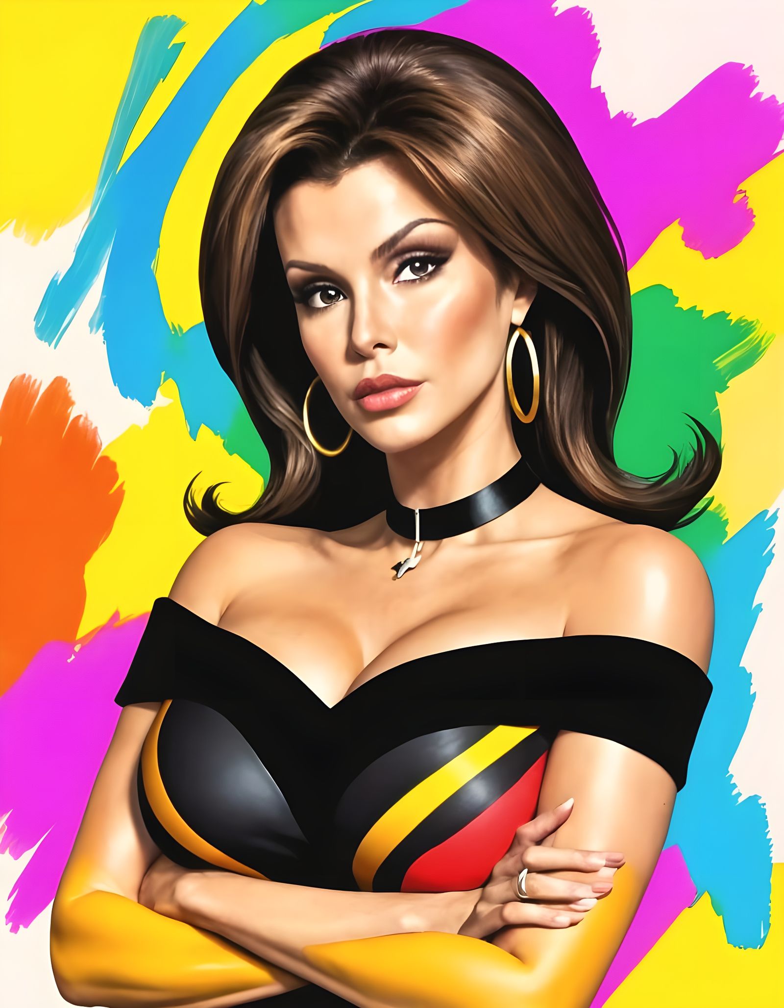 Glamorous 60s Icon in Abstract Hues