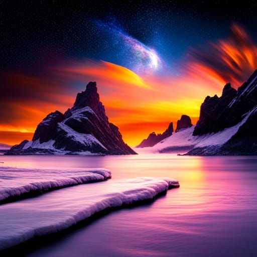 Starscape Wizard Conjuring Magic, Hyperrealistic Photography