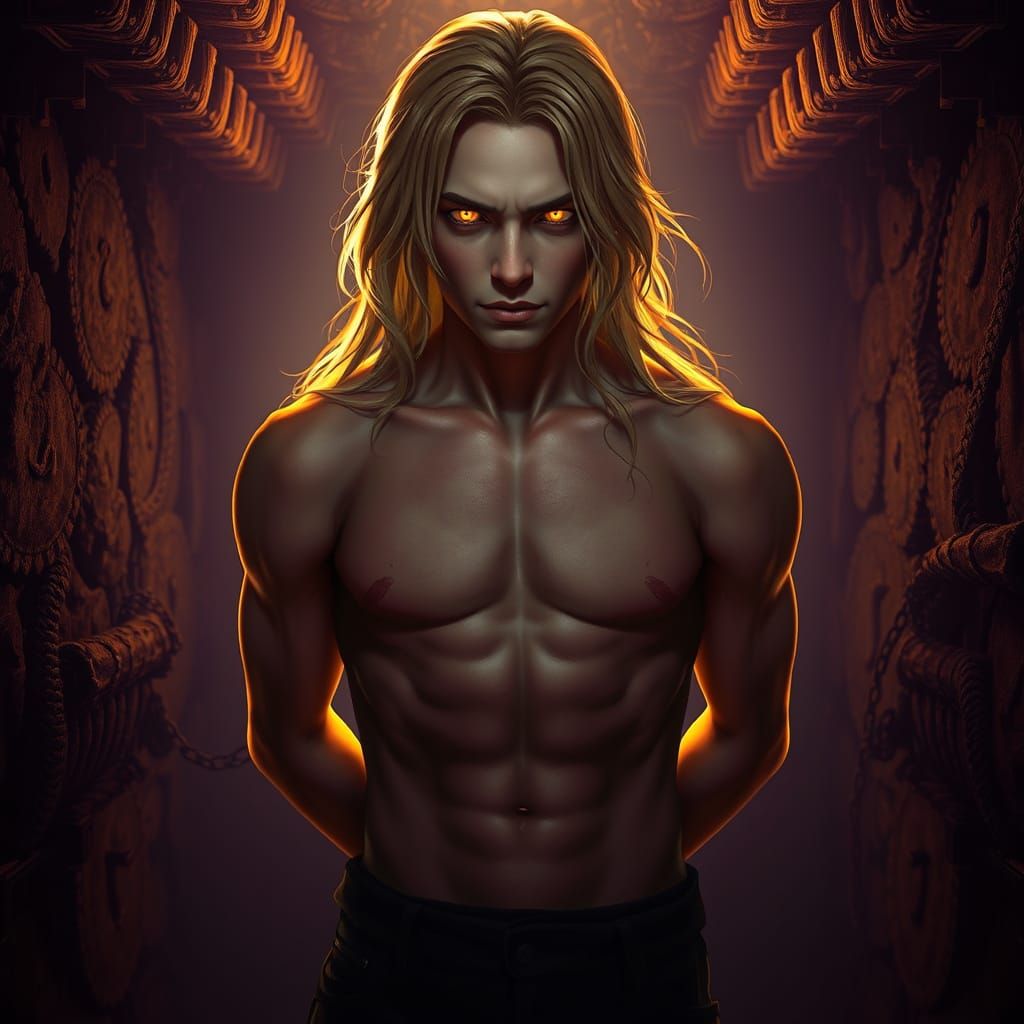 Dark Fantasy Prisoner in Basement, Masterpiece Concept Art