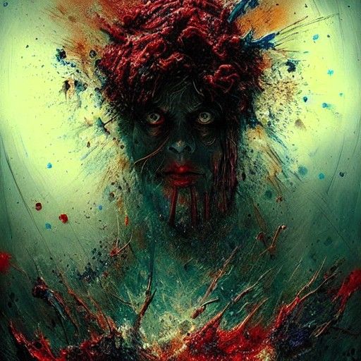 Horror Galaxy in Prismatic Splatter Paint Style