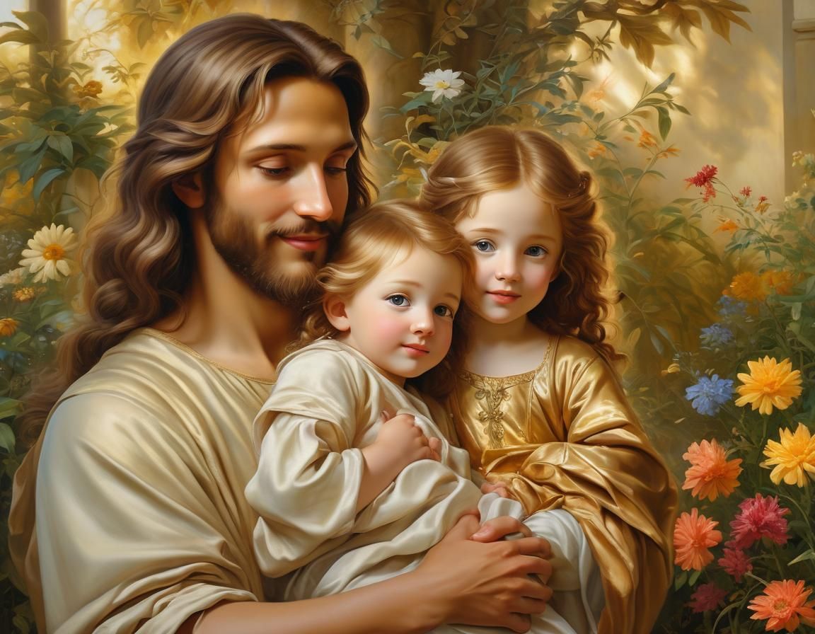 Jesus and Child in Renaissance Style Painting
