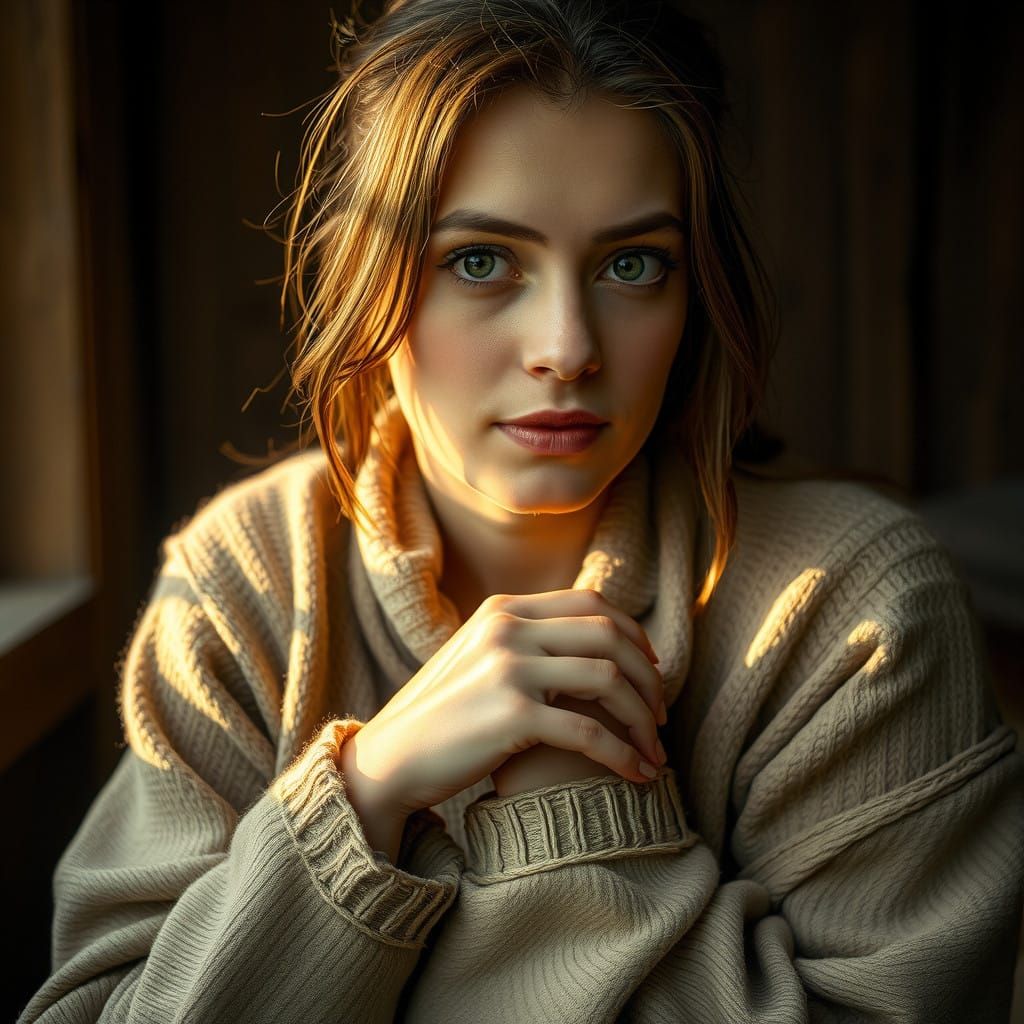 A Contemplative Moment in Warm, Golden Light