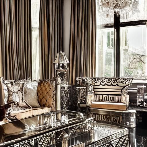 Art Deco Cat Couch in Luxurious Room