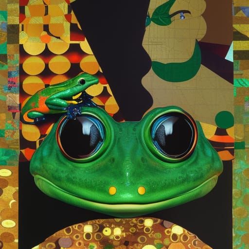 Fantastical Frog in Oil Painting Style