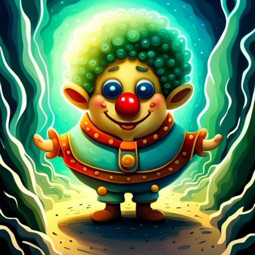Adorable Alien Clown in a Candyland Wonderland