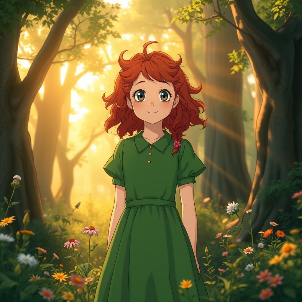 Whimsical Anne Shirley in Enchanted Forest