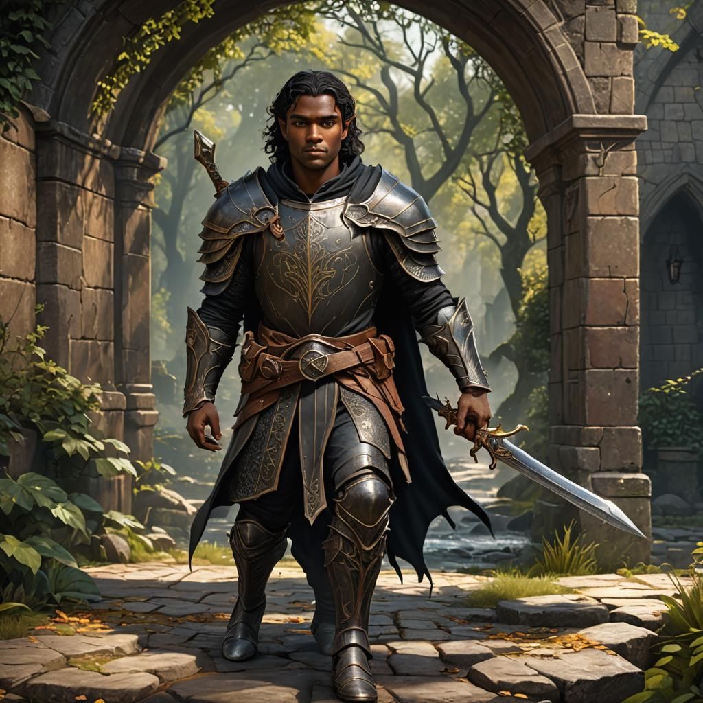 Half-Elven Knight Concept Art in 8K Resolution