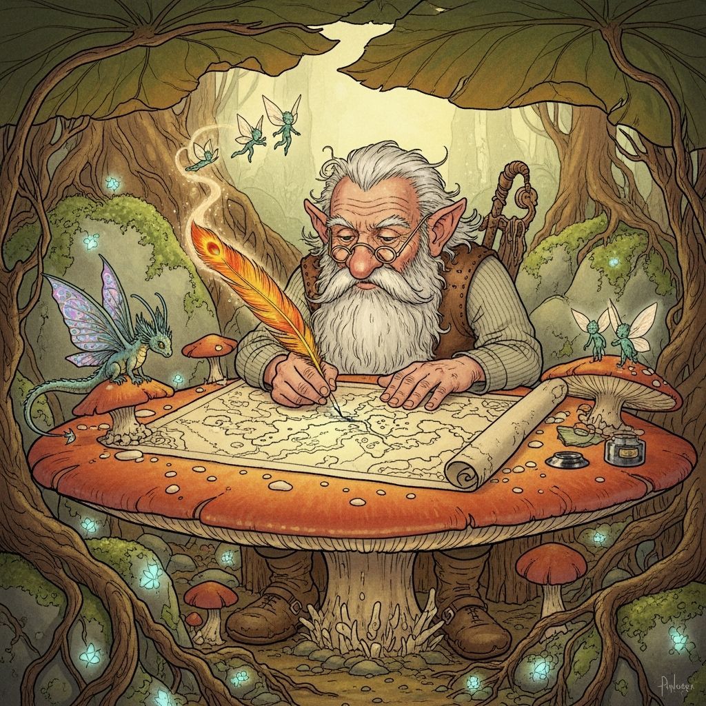 Gnome Cartographer Maps a Fantastical Realm