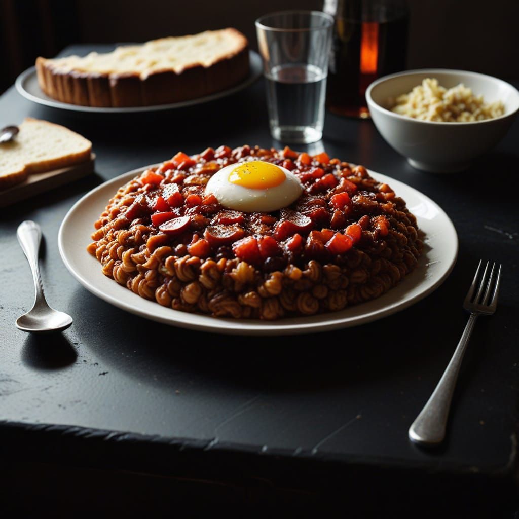 Retro-Style Steak Still Life in Film Noir Photography