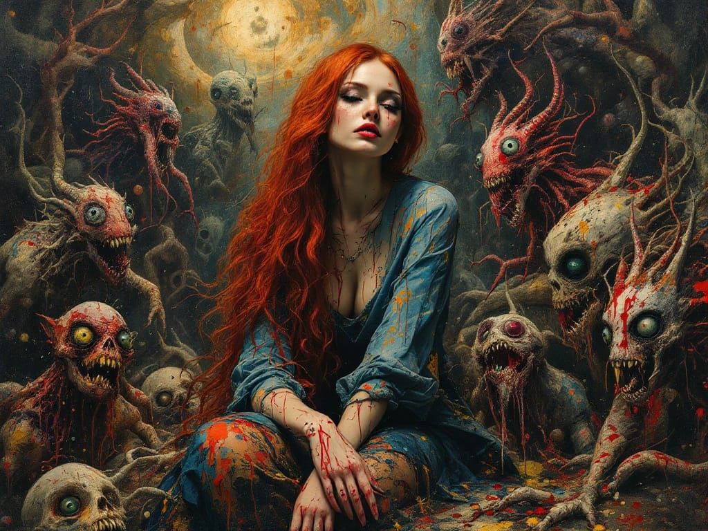 Medieval Abstraction: A Fashionable Woman in Surreal Horror