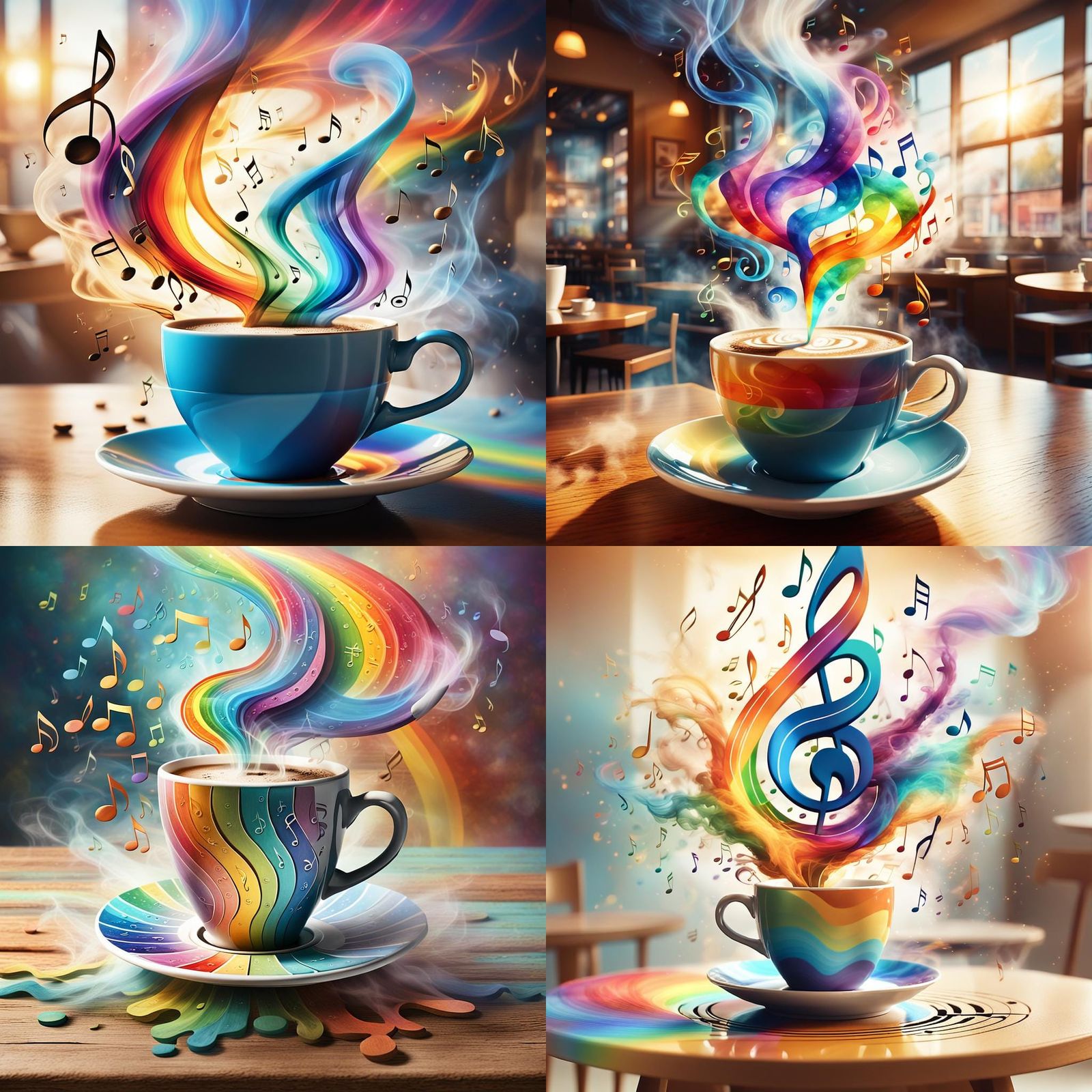 Musical Energy Bursts from Coffee Cup
