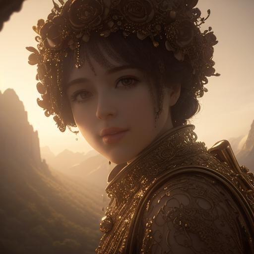 Intricately Detailed Fantasy Creature in a Vibrant Springtim...