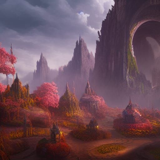 Fantastical Matte Painting with Deep Color