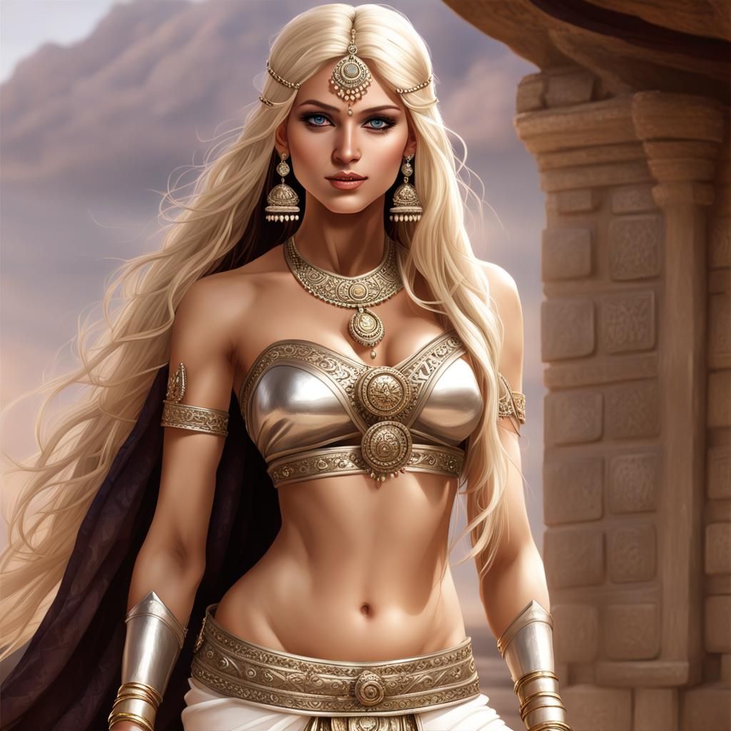 Indian Goddess Warrior in Detailed Matte Painting