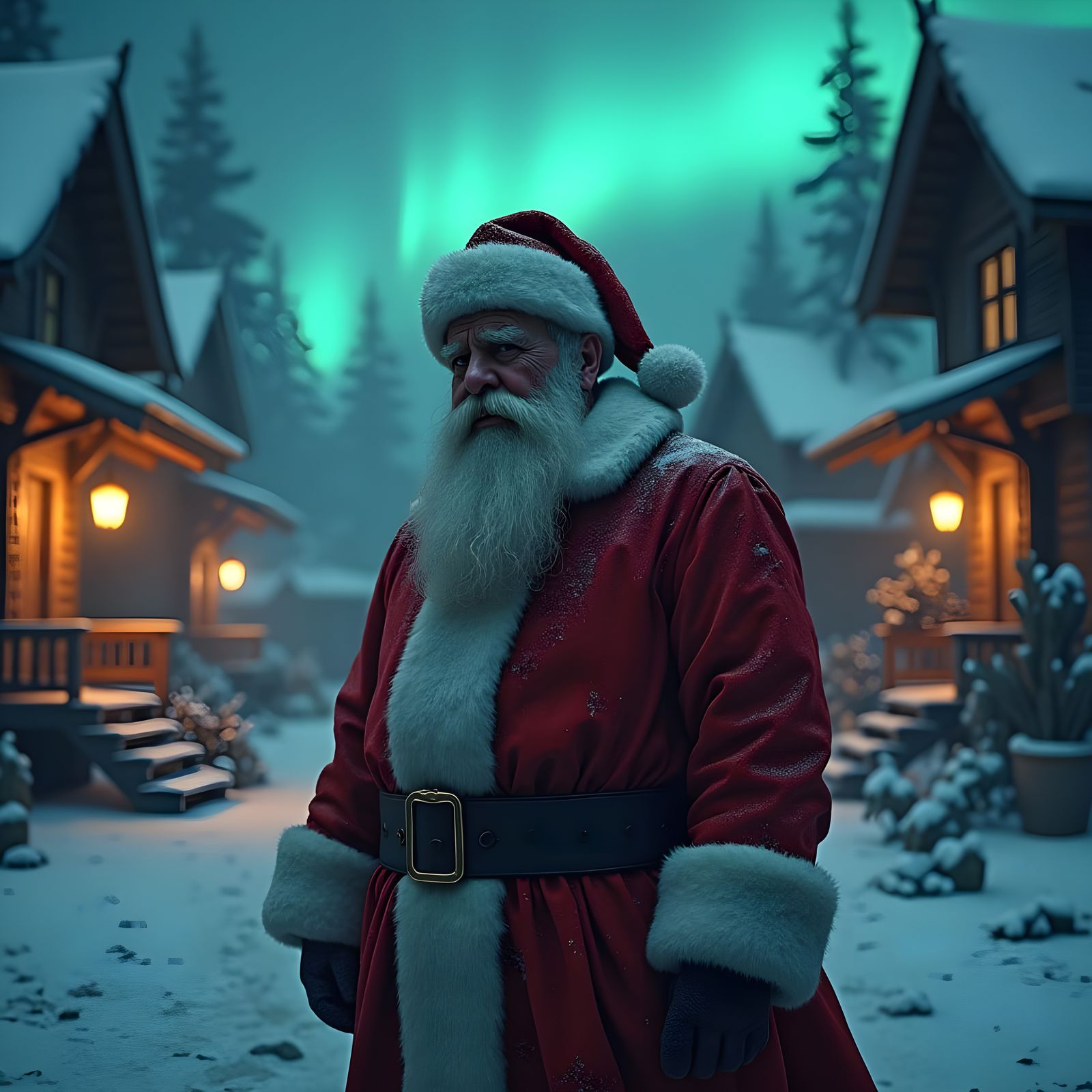 Unhappy Santa Claus in Detailed Matte Painting