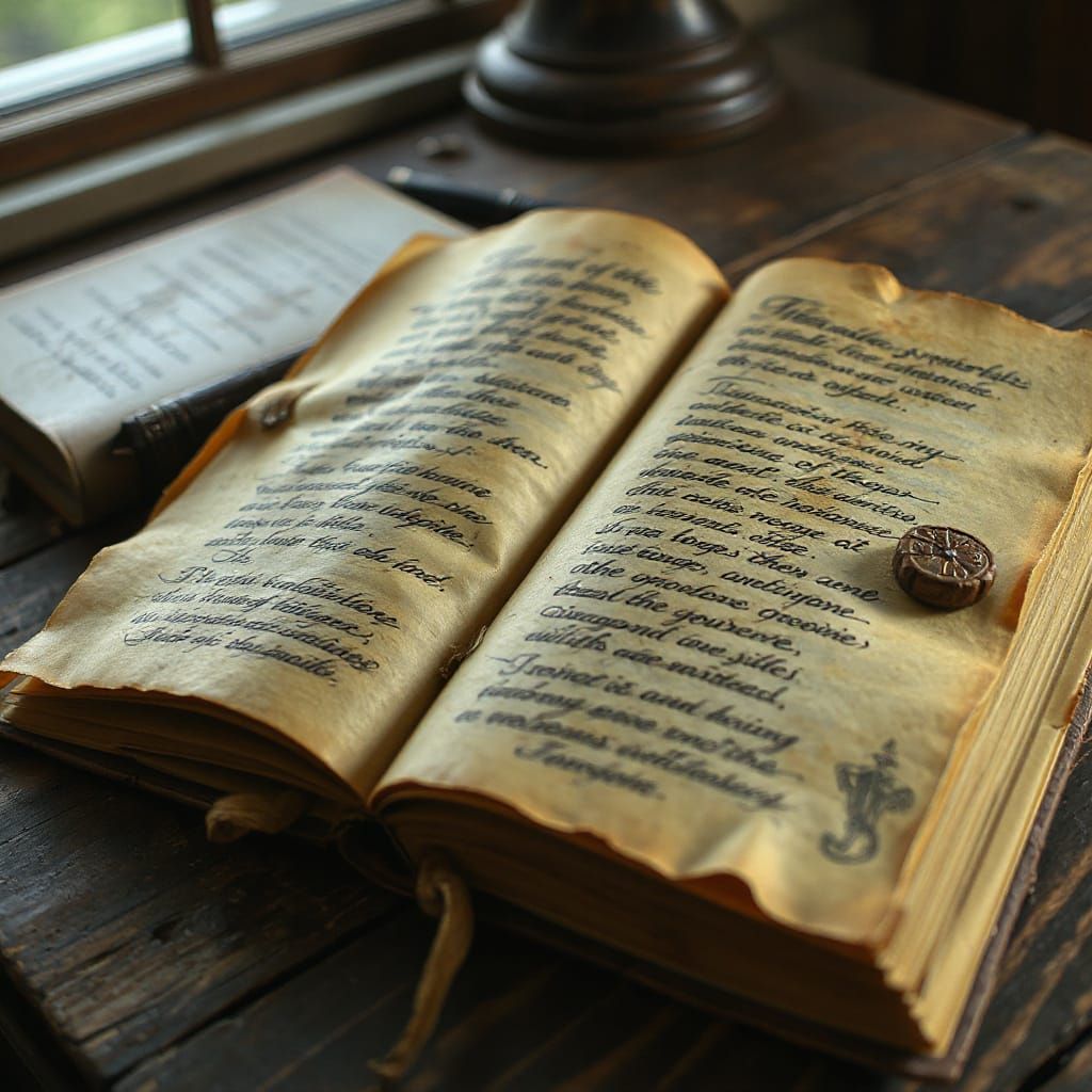 Mystical Grimoire with Ethereal Glow, Digital Art