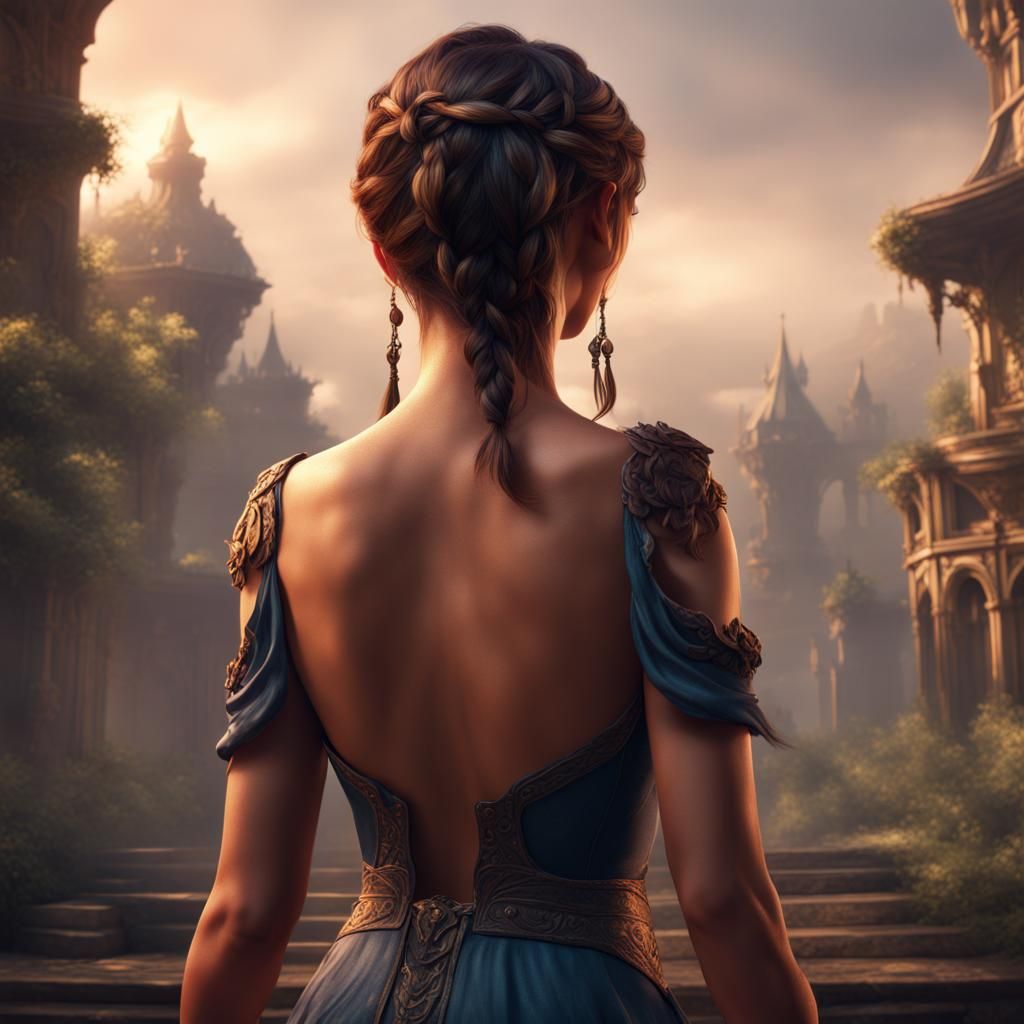 Playful Spanking Scene in Detailed Matte Painting