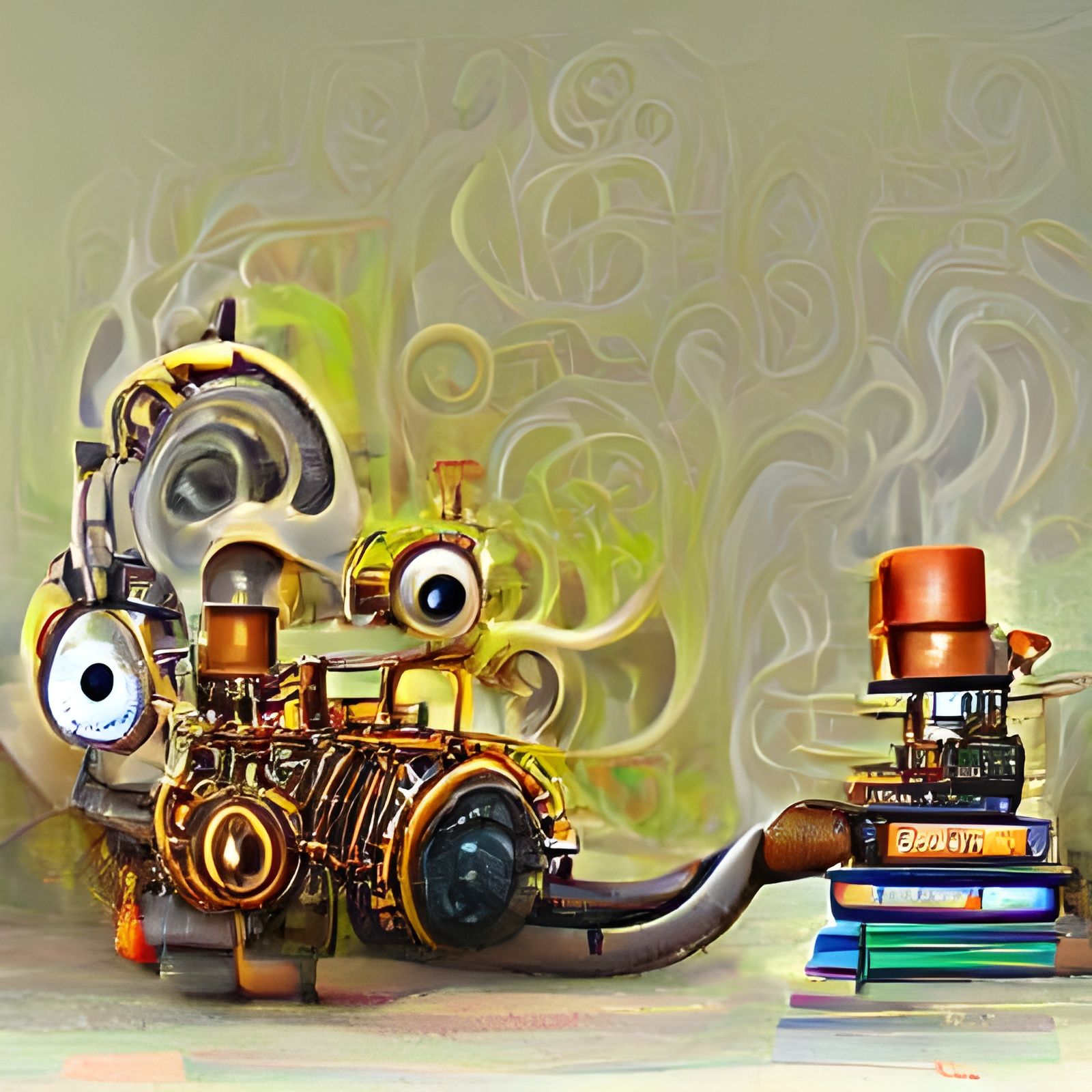 Steampunk Engine Illustration
