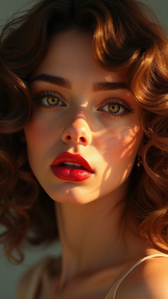 Retro Woman Portrait: Hyper-Realistic Cinematic Masterpiece