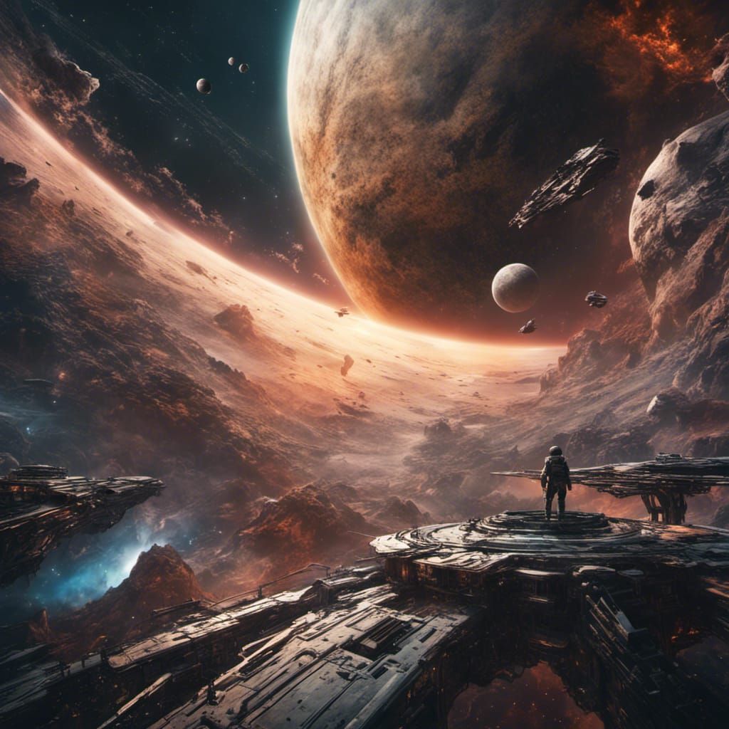 Epic Outer Space Abstract: Dramatic Digital Matte Painting