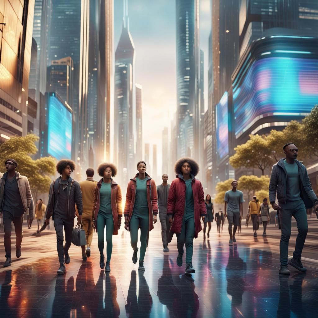 Futuristic City Street Scene in Hyper-Realistic 8k