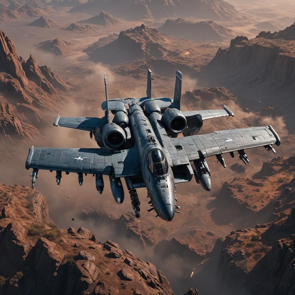 A-10 Warthog Spaceship: Detailed Matte Painting