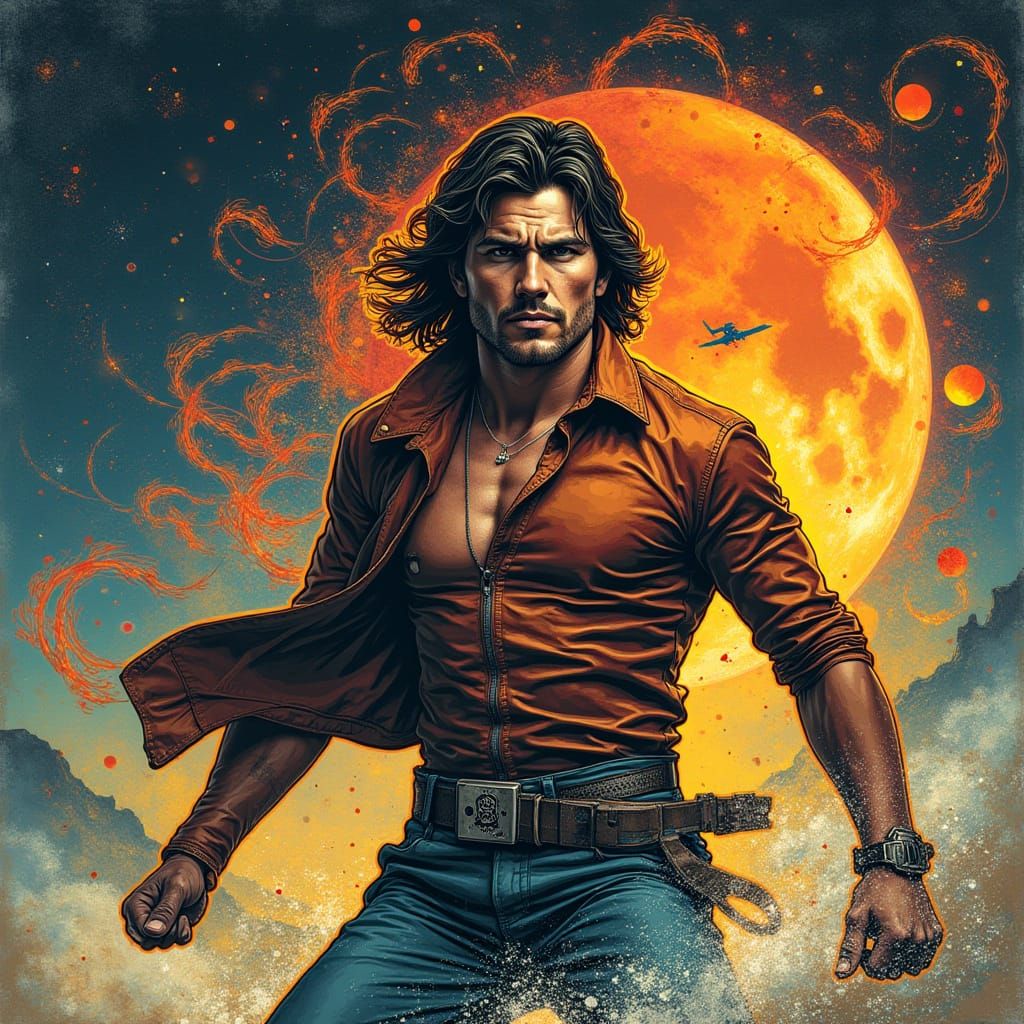 Rutcher Hauer Action Hero Vintage Poster Art