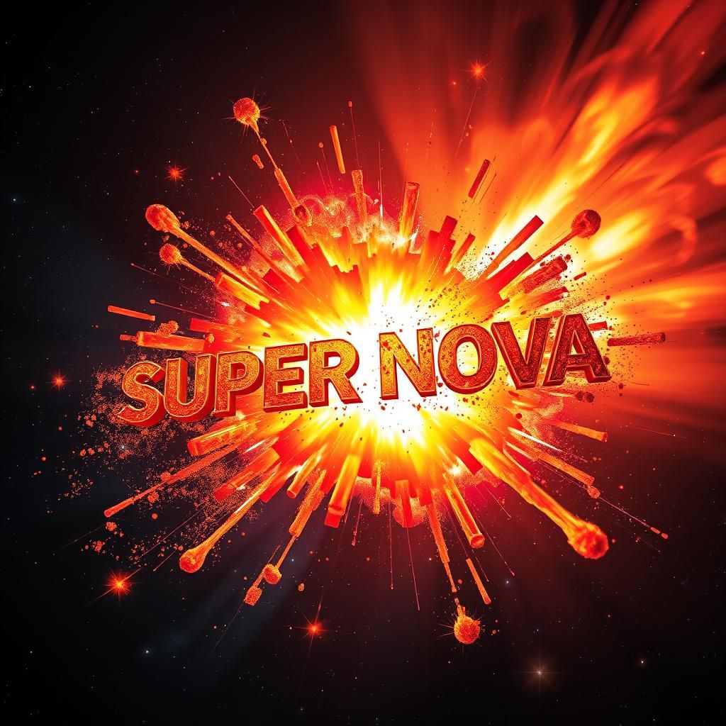 Dramatic Star Explosion Spelling Super Nova