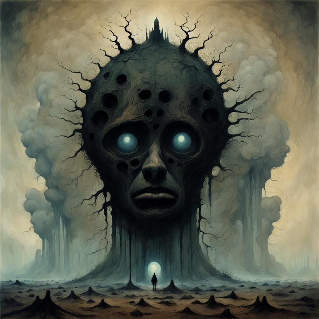 Surreal Ink Blot Test in Gothic Style