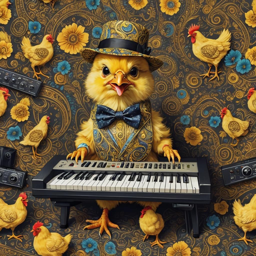 Baby Chicken with Yamaha synthesizer
